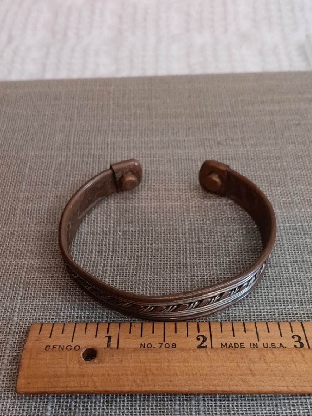 Vintage Copper Metal Cuff Bracelet India - Picture 4 of 6